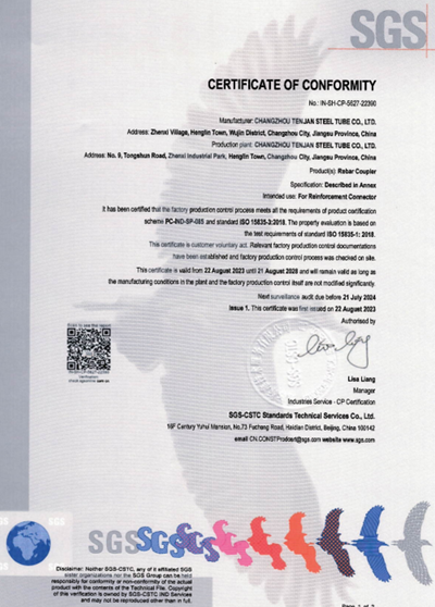 Certificat ISO15835